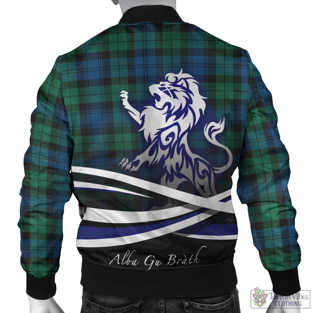 Tartan Vibes Clothing Black Watch Ancient Tartan Bomber Jacket with Alba Gu Brath Regal Lion Emblem