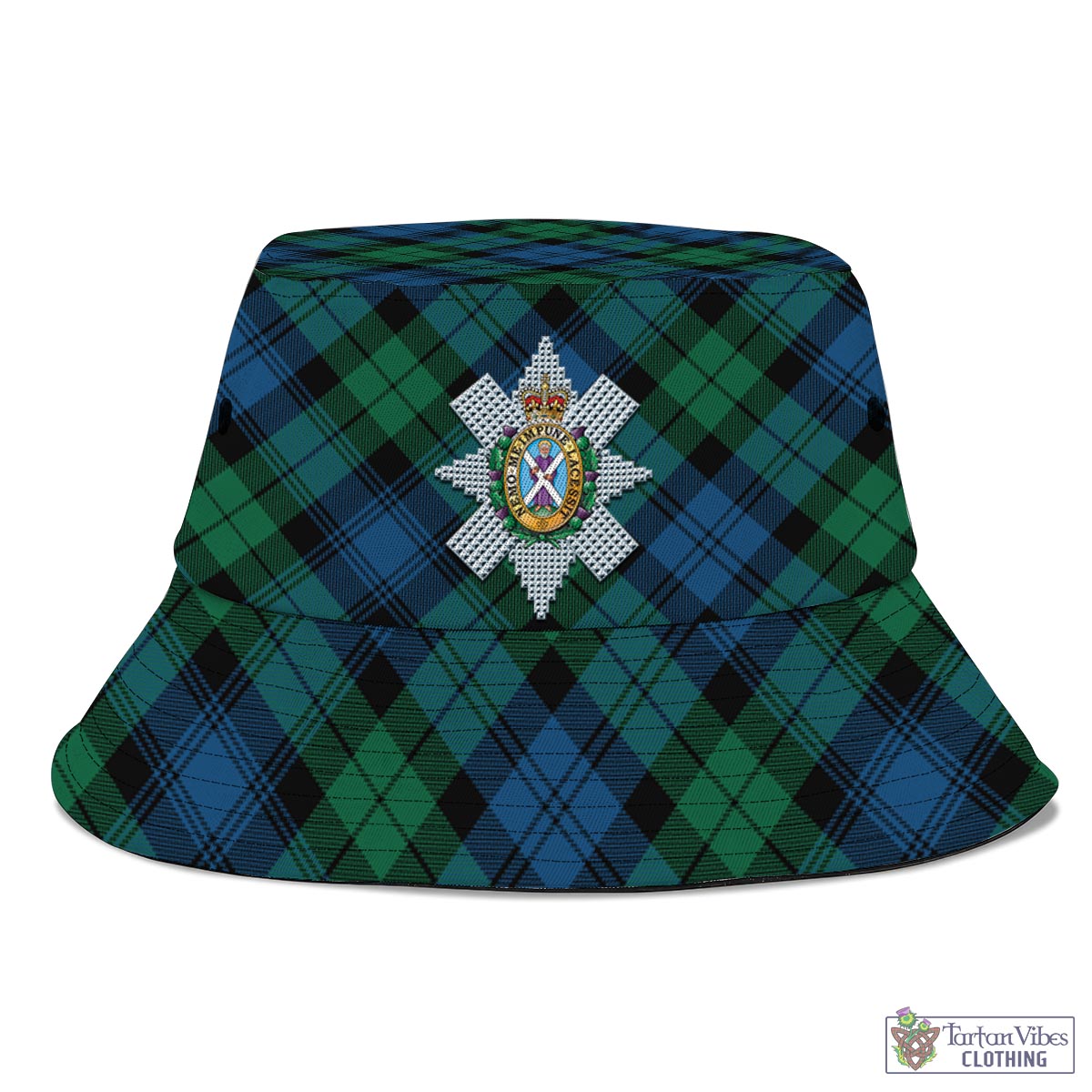 Tartan Vibes Clothing Black Watch Ancient Tartan Bucket Hat with Family Crest