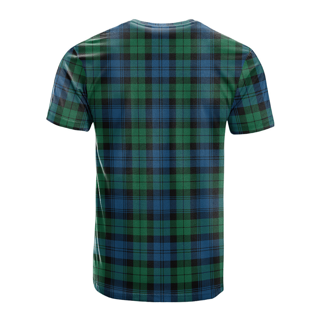 Black Watch Ancient Tartan T-Shirt with Family Crest - Tartan Vibes Clothing