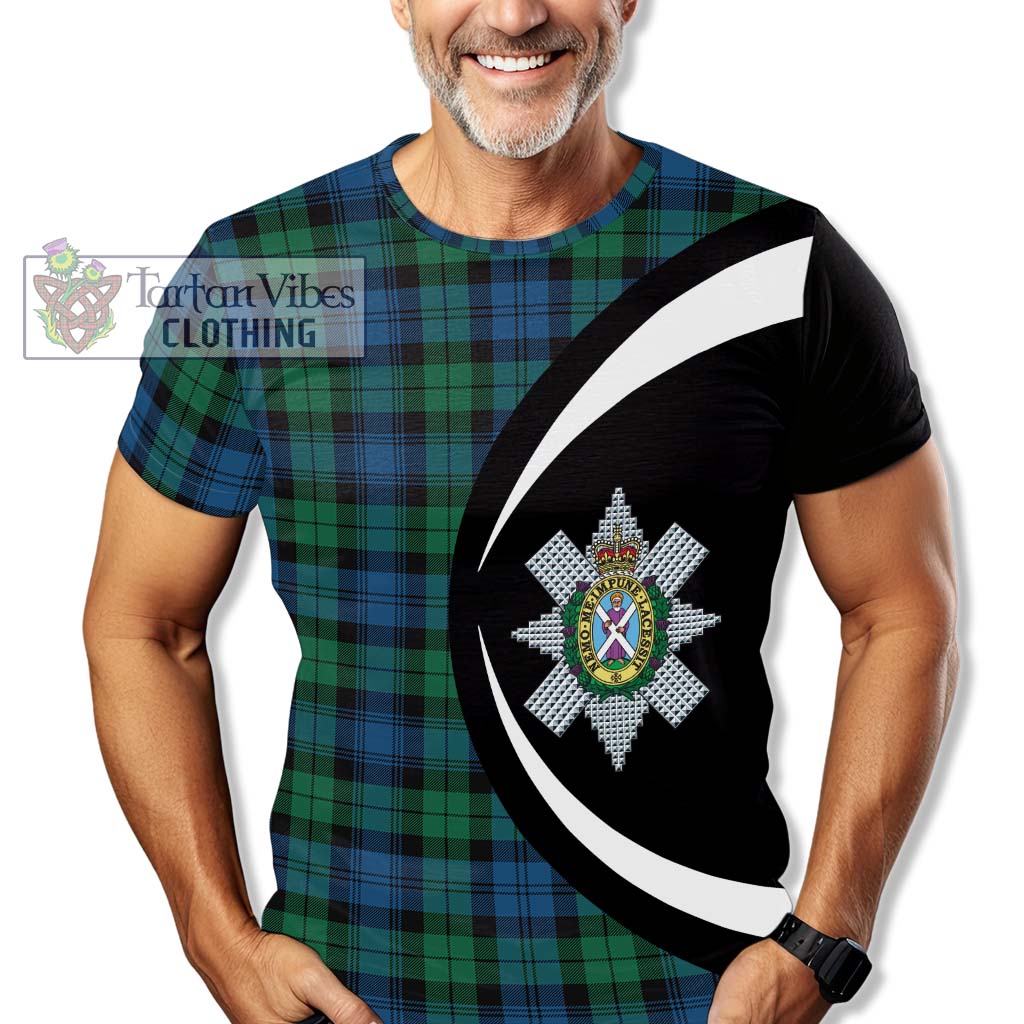 Tartan Vibes Clothing Black Watch Ancient Tartan T-Shirt with Family Crest Circle Style