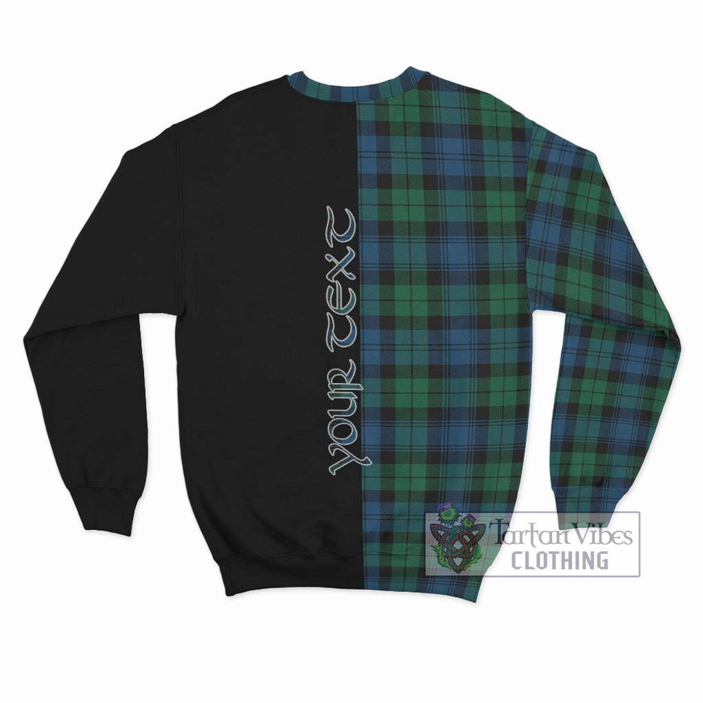 Black Watch Ancient Tartan Sweatshirt with Family Crest and Half Of Me Style - Tartanvibesclothing Shop