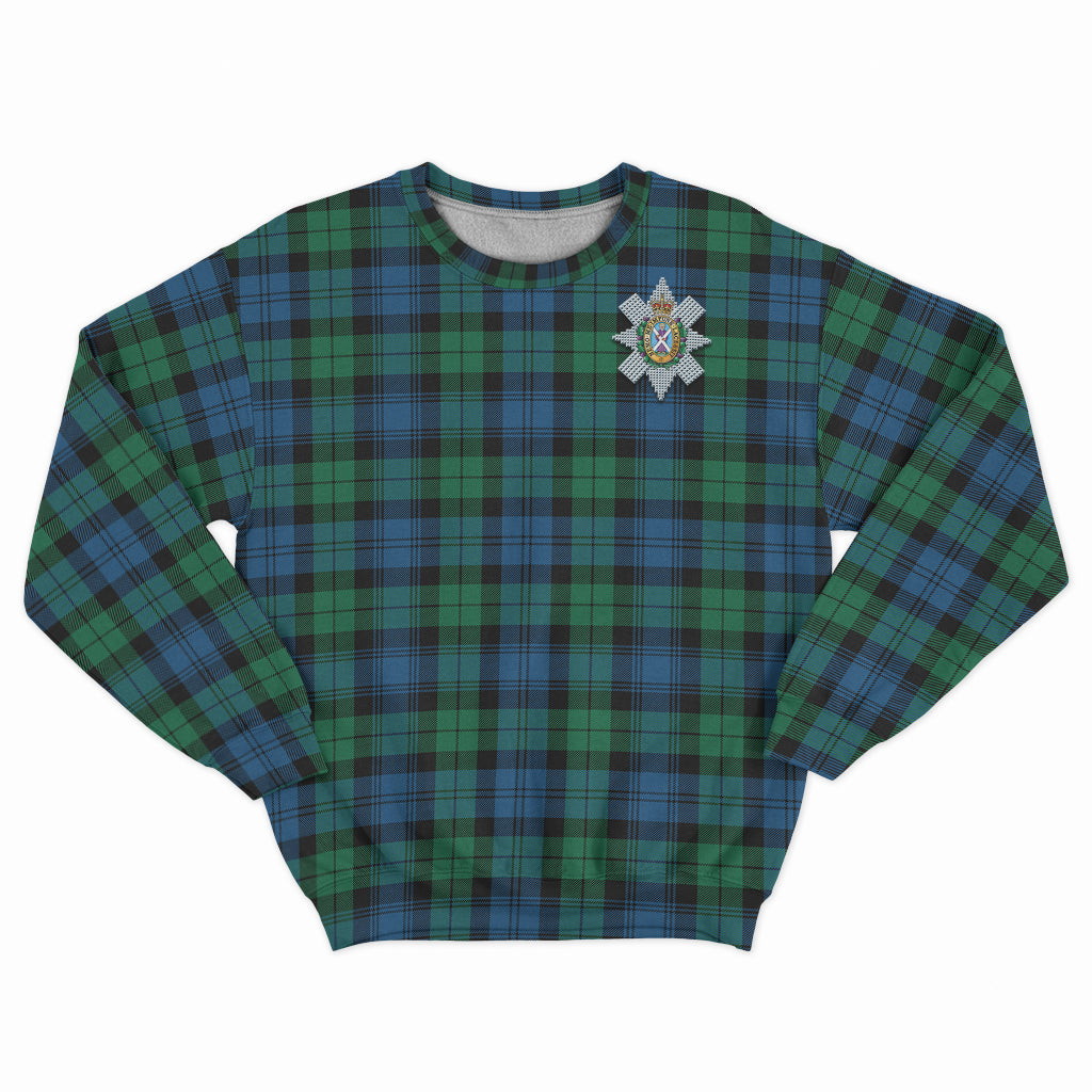 Black Watch Ancient Tartan Sweatshirt with Family Crest - Tartan Vibes Clothing