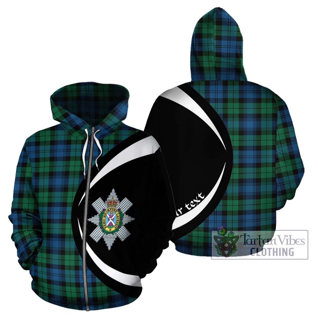 Tartan Vibes Clothing Black Watch Ancient Tartan Hoodie with Family Crest Circle Style