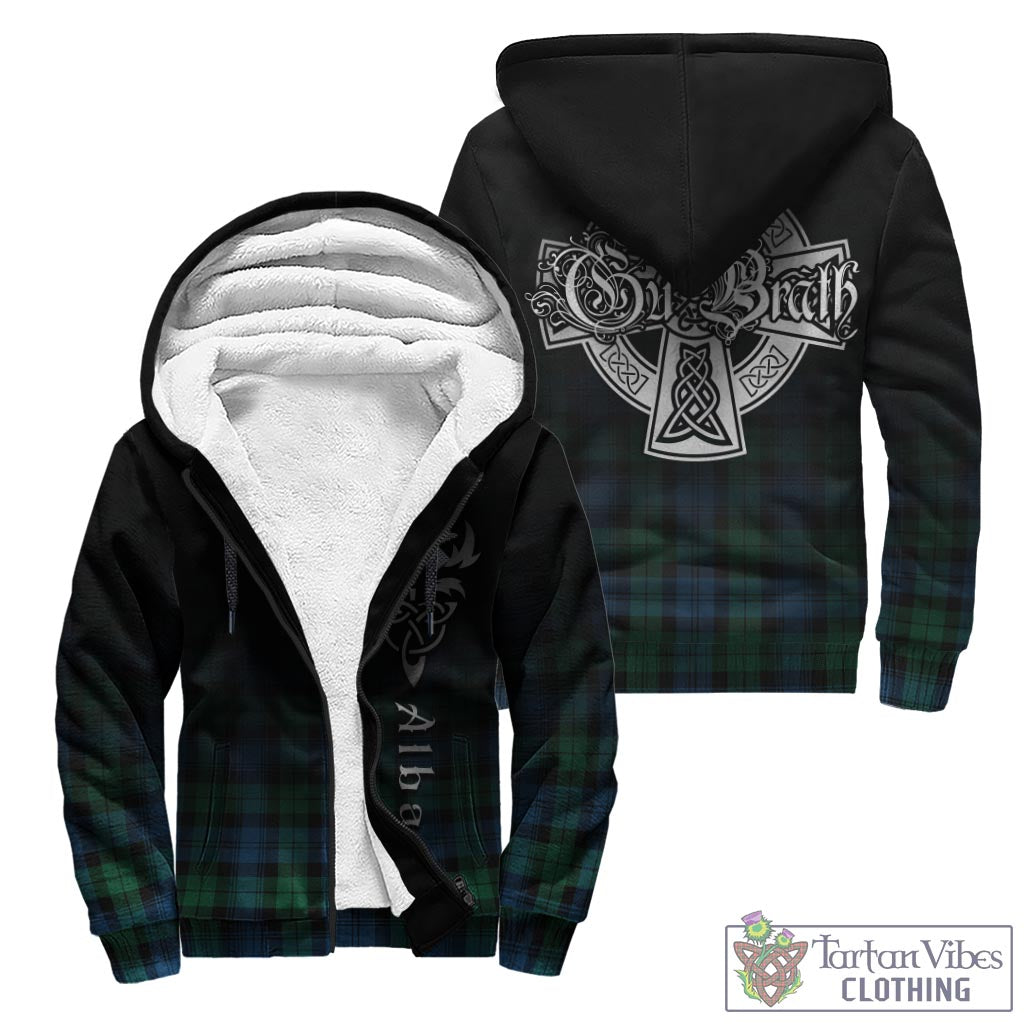 Tartan Vibes Clothing Black Watch Ancient Tartan Sherpa Hoodie Featuring Alba Gu Brath Family Crest Celtic Inspired