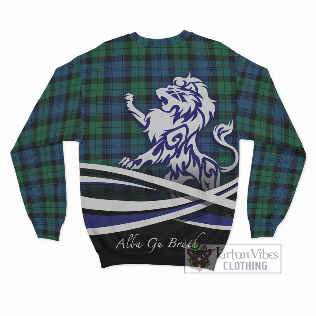 Black Watch Ancient Tartan Sweatshirt with Alba Gu Brath Regal Lion Emblem - Tartanvibesclothing Shop