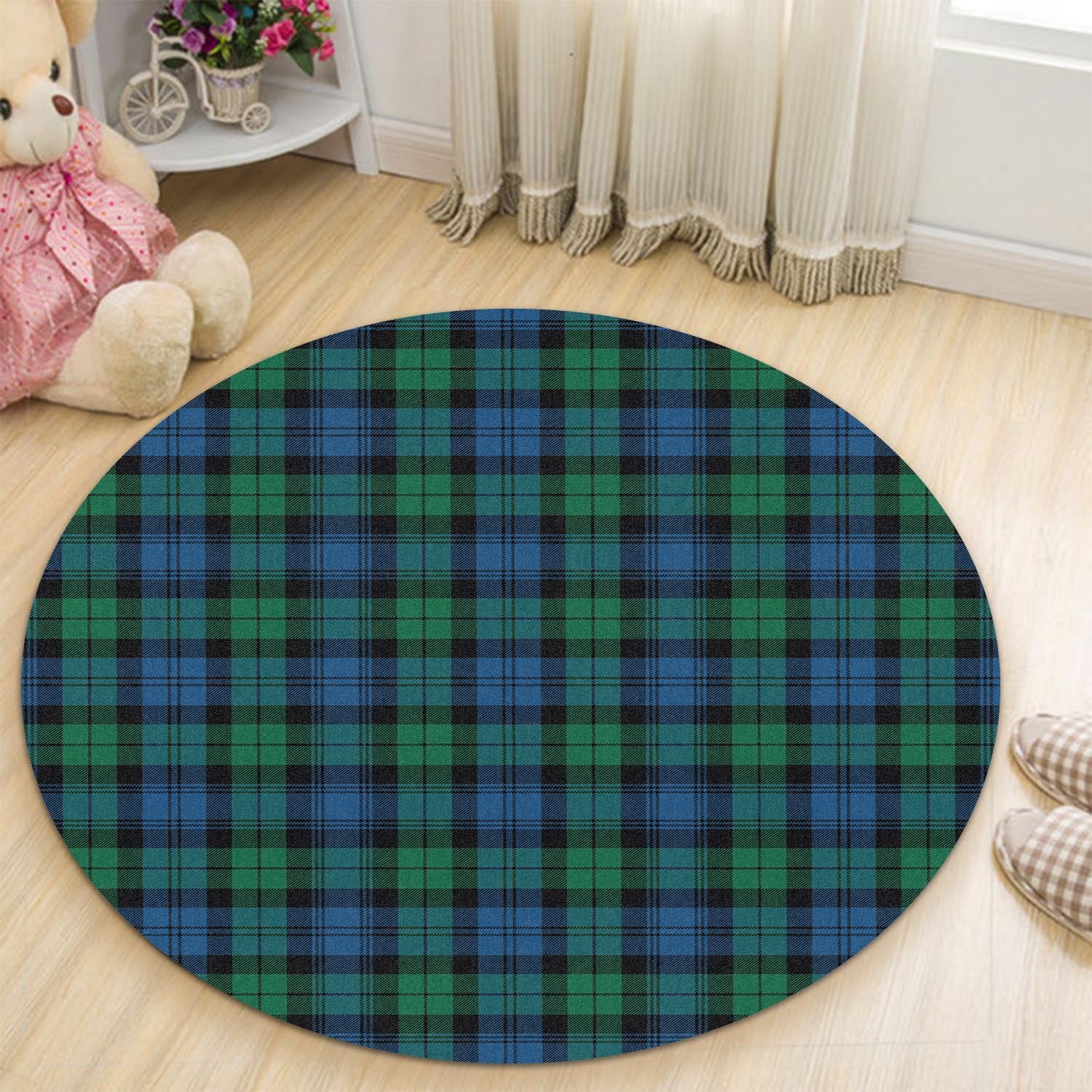 Black Watch Ancient Tartan Round Rug - Tartanvibesclothing