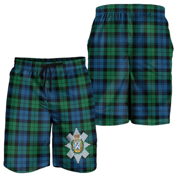 Black Watch Ancient Tartan Mens Shorts with Family Crest