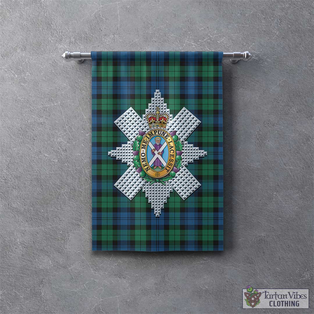 Tartan Vibes Clothing Black Watch Ancient Tartan Gonfalon, Tartan Banner with Family Crest