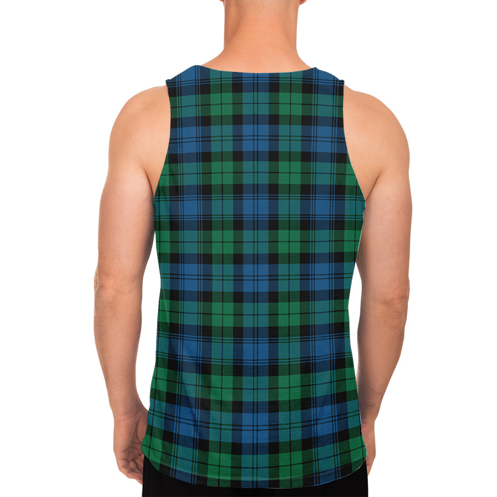 Black Watch Ancient Tartan Mens Tank Top with Family Crest - Tartanvibesclothing