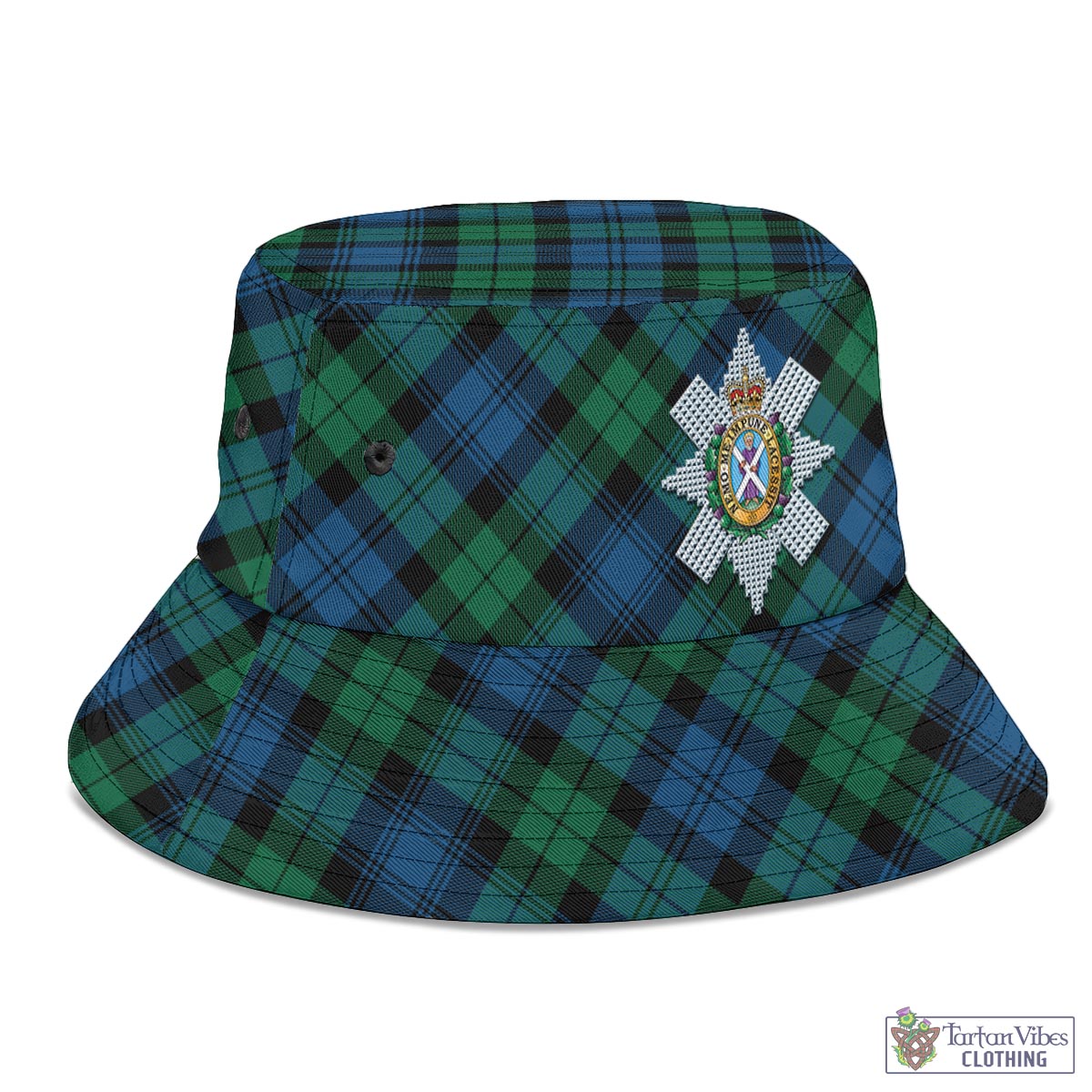 Tartan Vibes Clothing Black Watch Ancient Tartan Bucket Hat with Family Crest