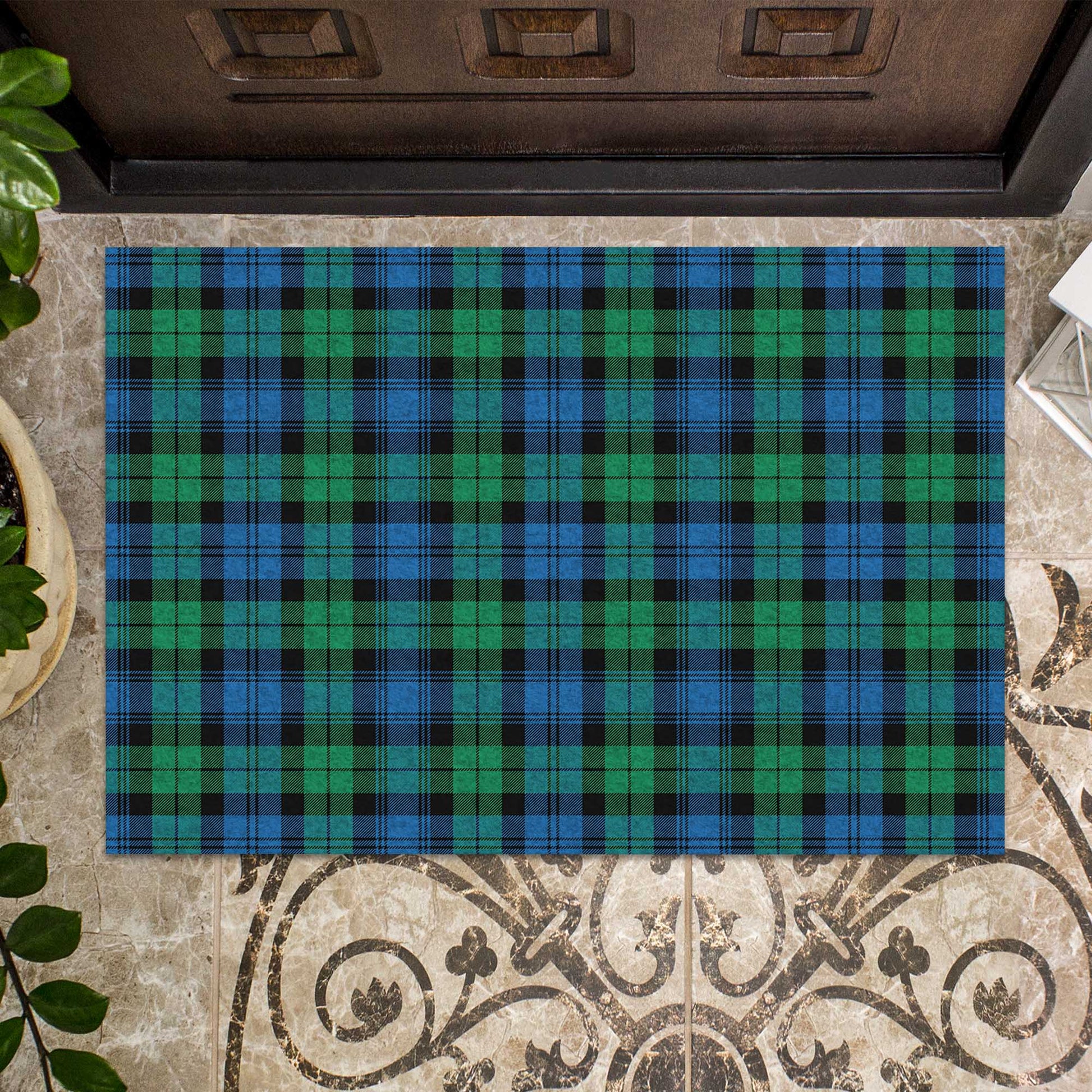 Black Watch Ancient Tartan Door Mat - Tartanvibesclothing