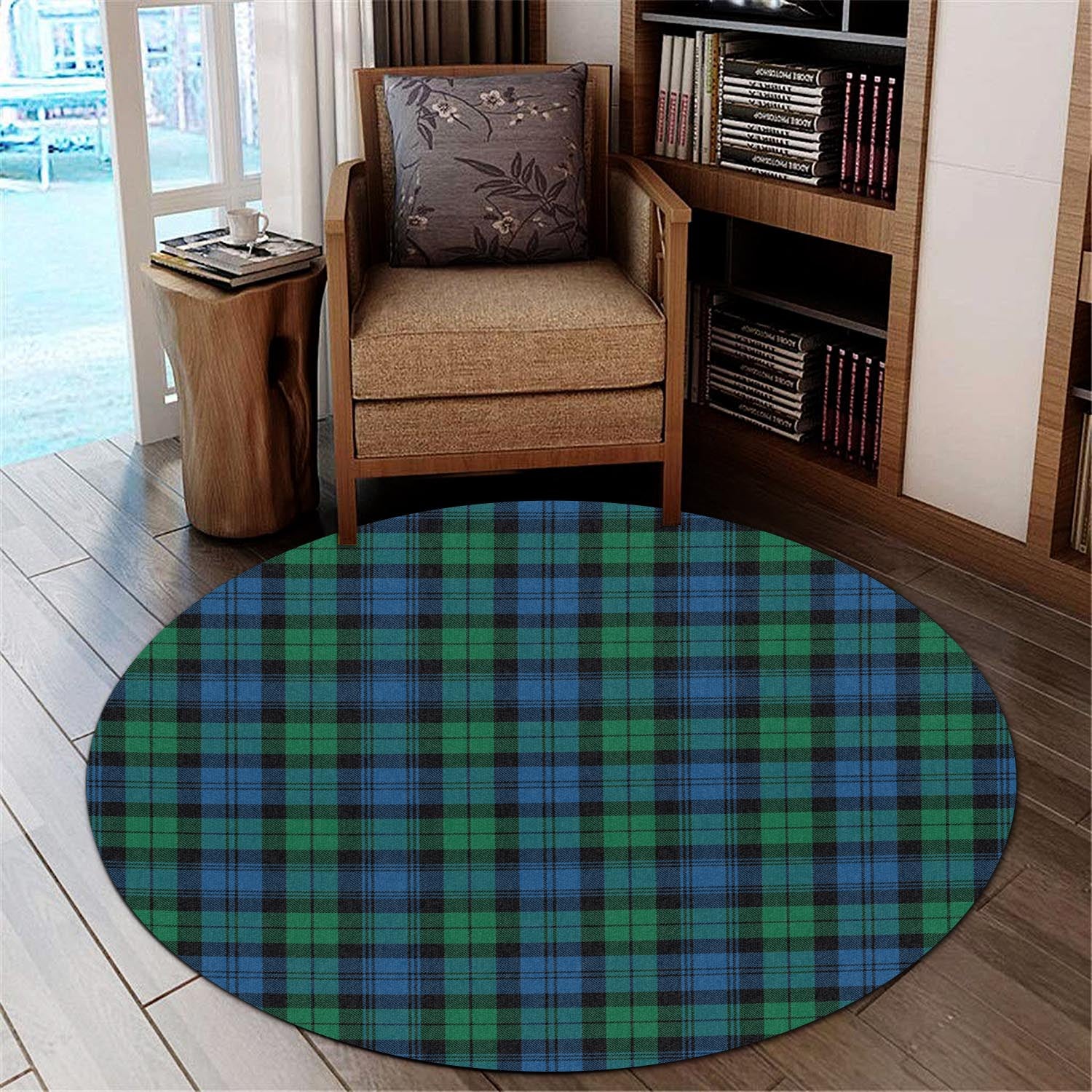 Black Watch Ancient Tartan Round Rug - Tartanvibesclothing