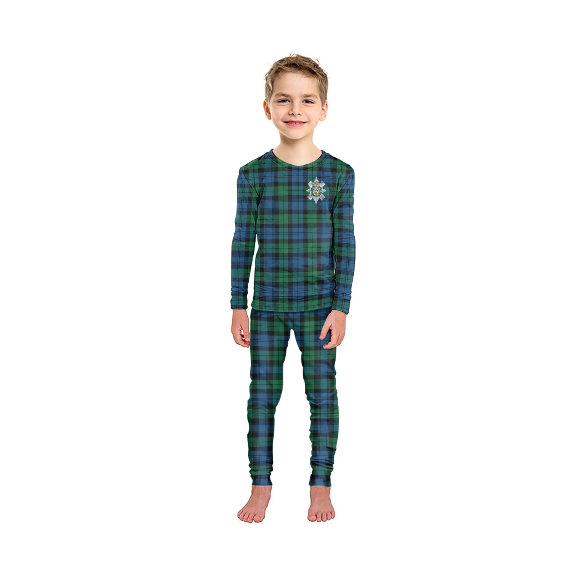 Black Watch Ancient Tartan Pajamas Family Set with Family Crest - Tartan Vibes Clothing