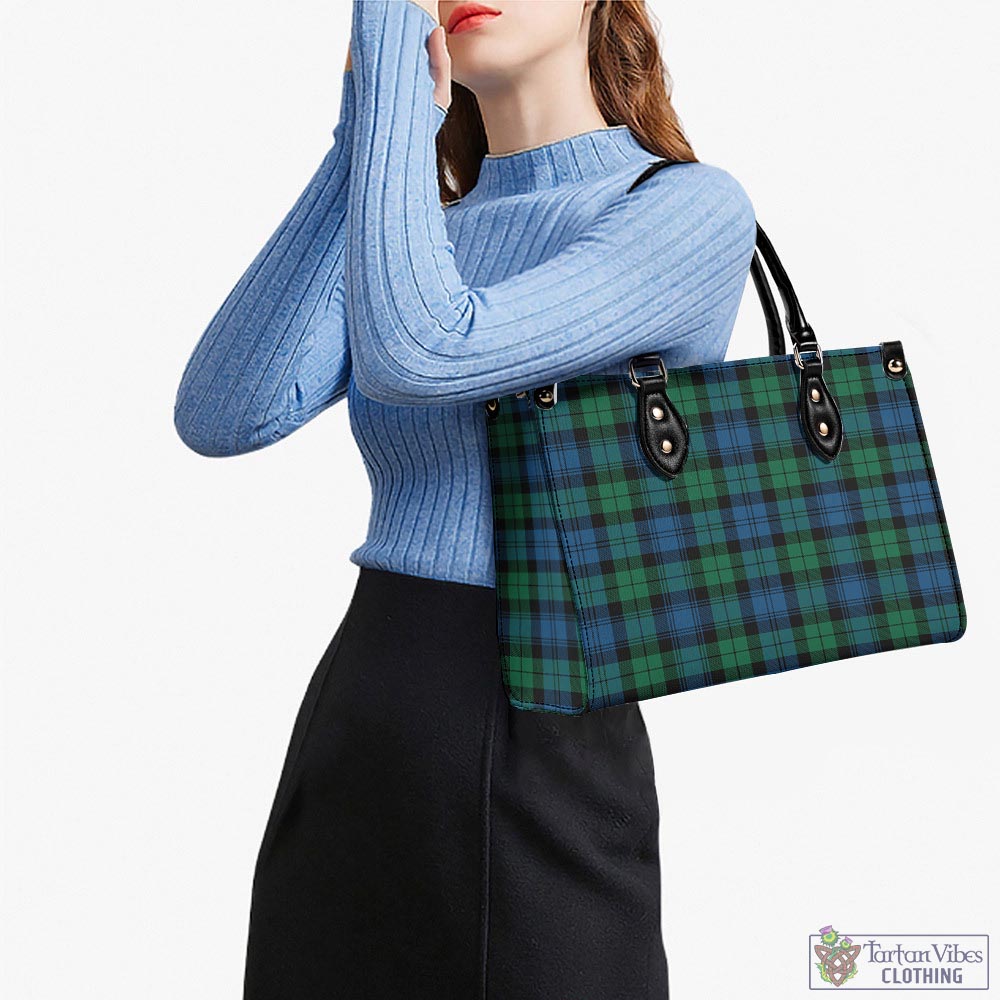 Tartan Vibes Clothing Black Watch Ancient Tartan Luxury Leather Handbags