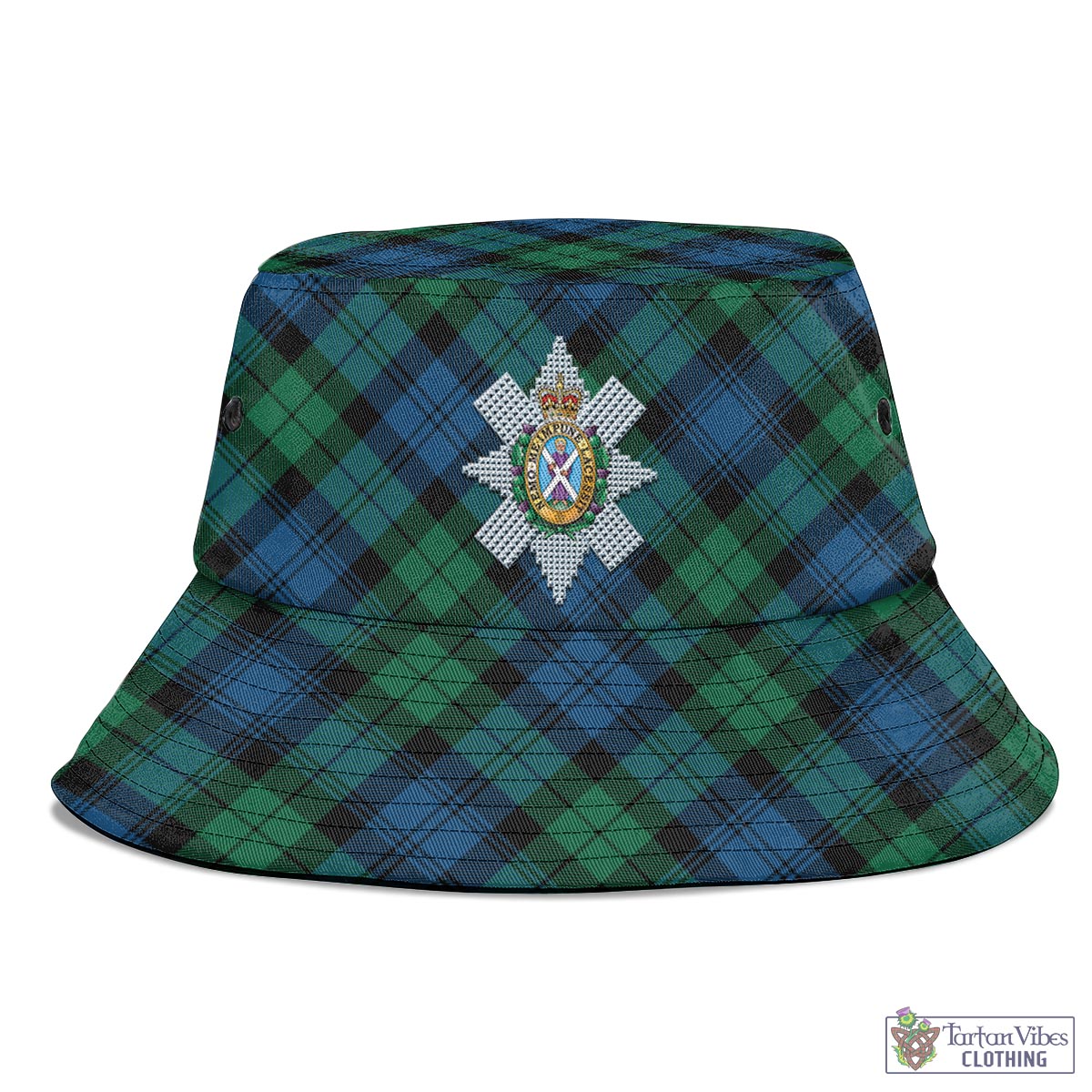 Tartan Vibes Clothing Black Watch Ancient Tartan Bucket Hat with Family Crest