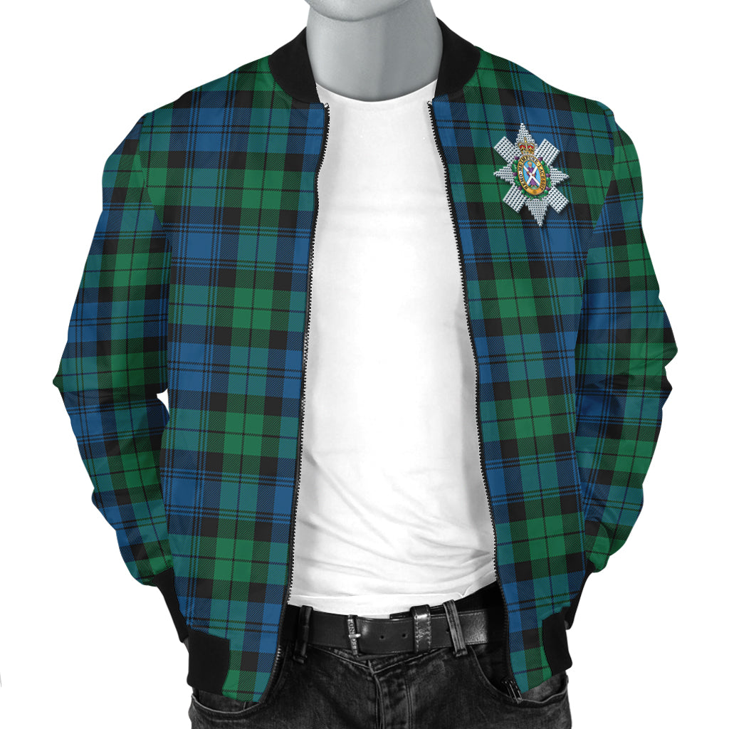 Black Watch Ancient Tartan Bomber Jacket with Family Crest - Tartanvibesclothing