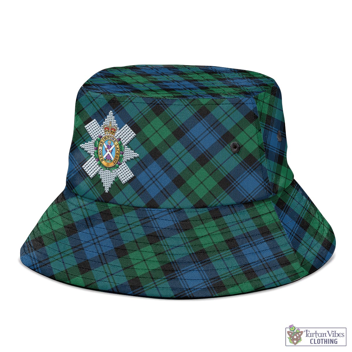 Tartan Vibes Clothing Black Watch Ancient Tartan Bucket Hat with Family Crest