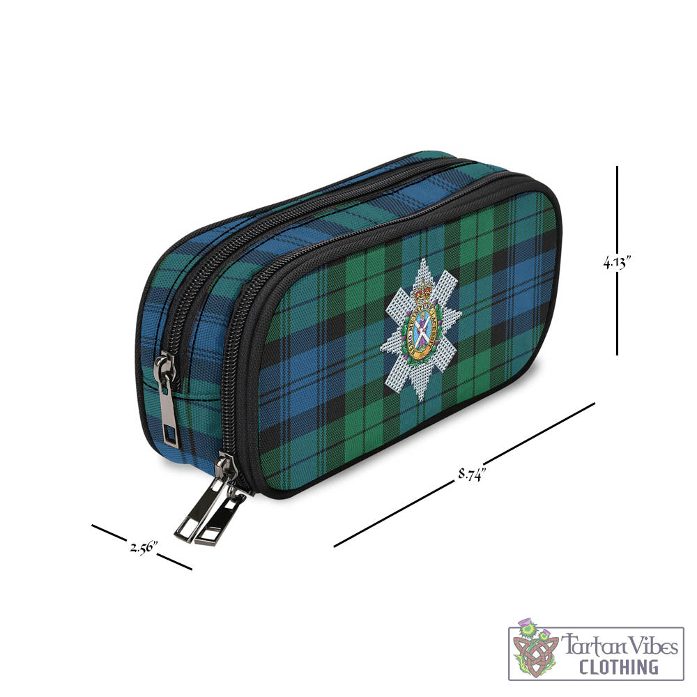 Tartan Vibes Clothing Black Watch Ancient Tartan Pen and Pencil Case with Family Crest