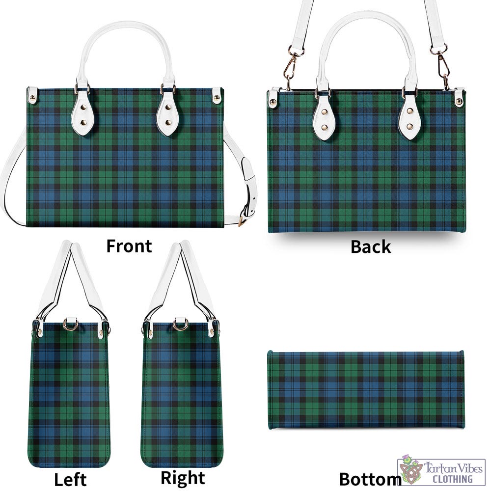 Tartan Vibes Clothing Black Watch Ancient Tartan Luxury Leather Handbags