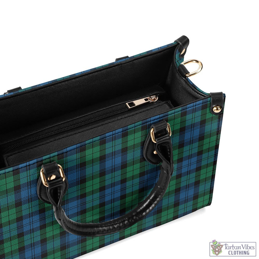 Tartan Vibes Clothing Black Watch Ancient Tartan Luxury Leather Handbags