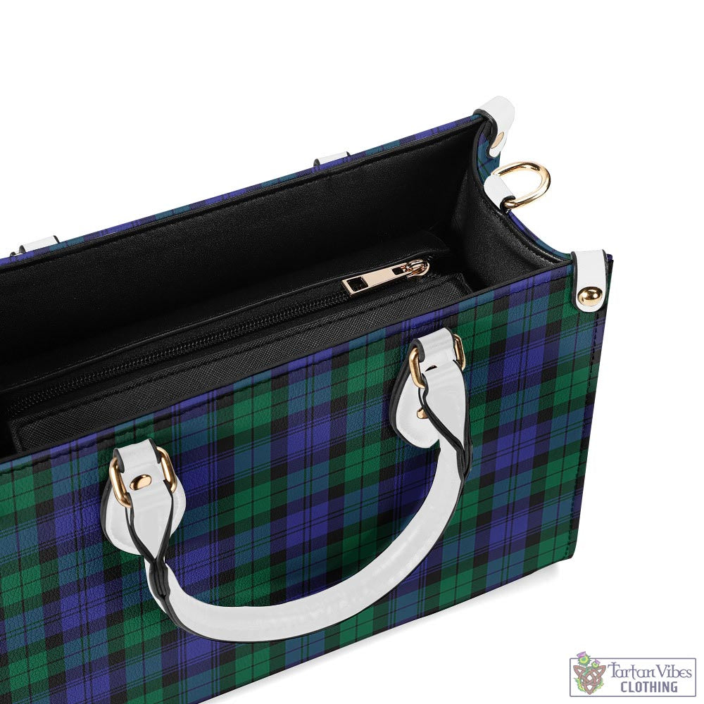 Tartan Vibes Clothing Black Watch Modern Tartan Luxury Leather Handbags