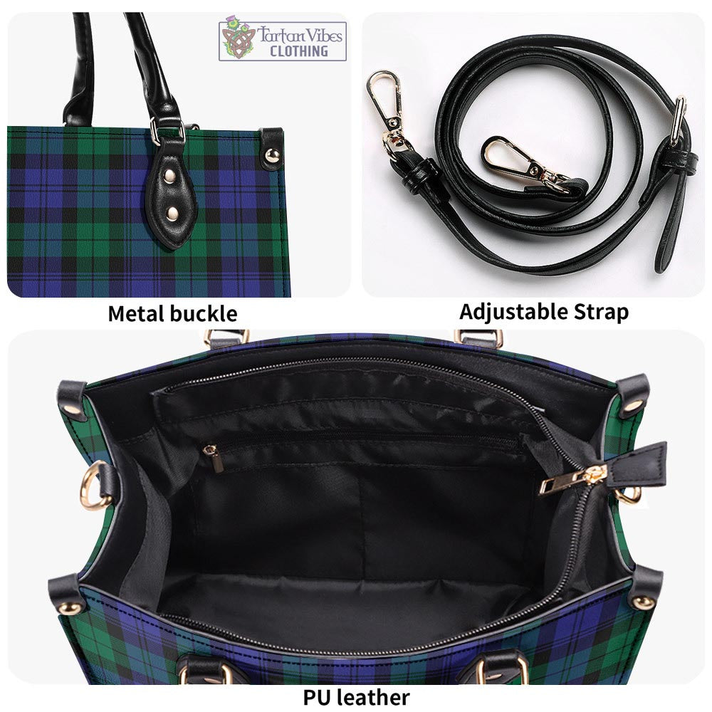 Tartan Vibes Clothing Black Watch Modern Tartan Luxury Leather Handbags