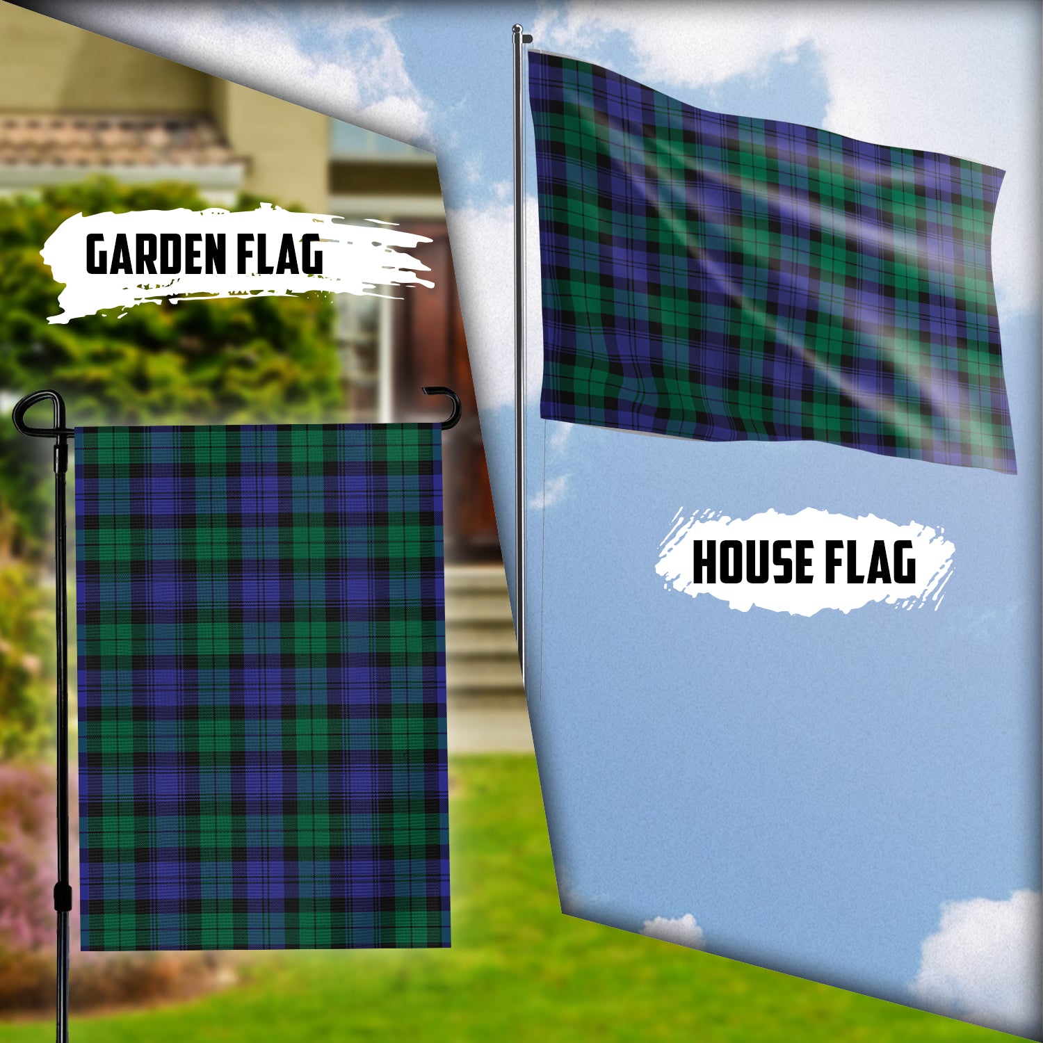 Black Watch Modern Tartan Flag Garden Flag (Vertical) - Tartan Vibes Clothing