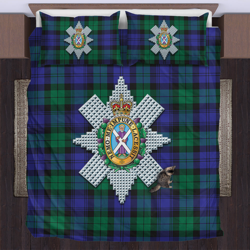 Black Watch Modern Tartan Bedding Set with Family Crest US Bedding Set - Tartan Vibes Clothing