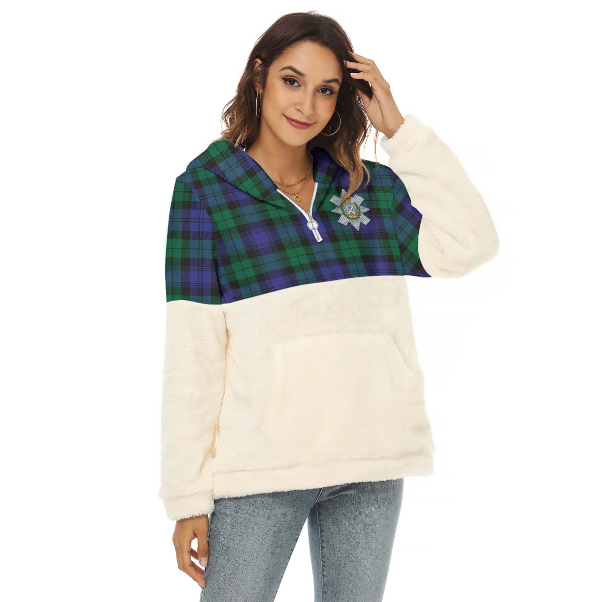 Borg fleece hoodie women's cheap