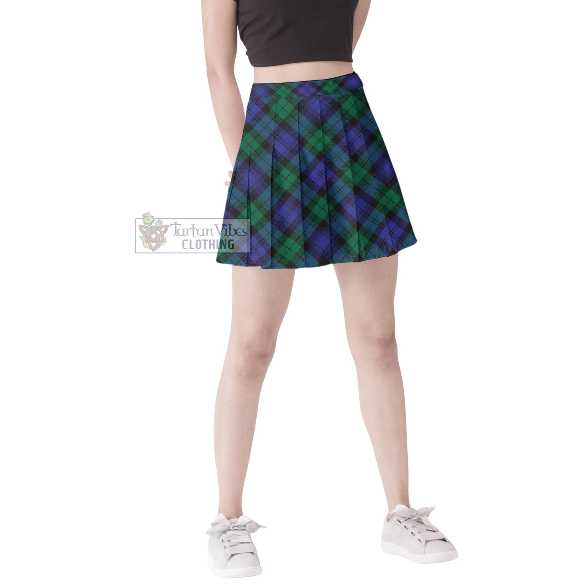 Tartan Vibes Clothing Black Watch Modern Tartan Women's Plated Mini Skirt