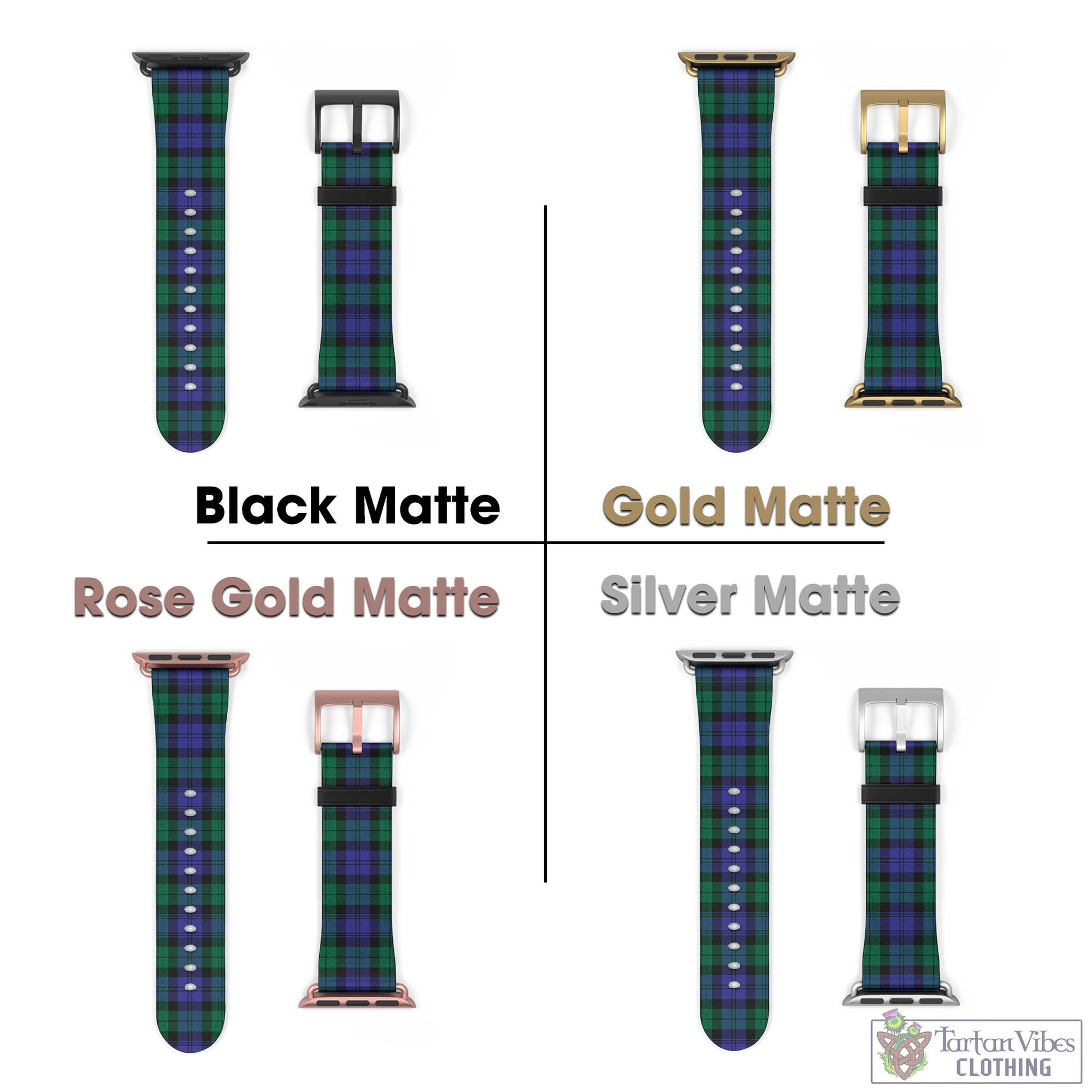 Tartan Vibes Clothing Black Watch Modern Tartan Watch Band