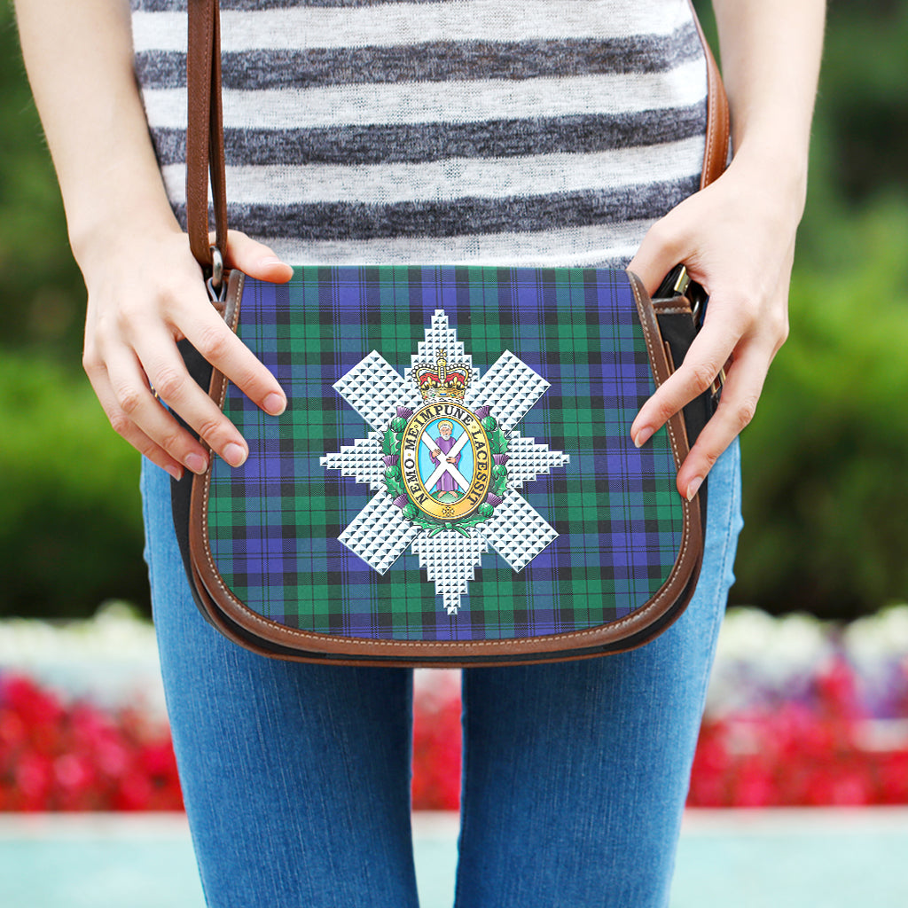 Black Watch Modern Tartan Saddle Bag with Family Crest One Size - Tartan Vibes Clothing