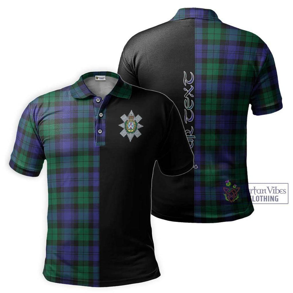 Black Watch Modern Tartan Polo Shirt with Family Crest and Half Of Me Style Kid - Tartanvibesclothing Shop