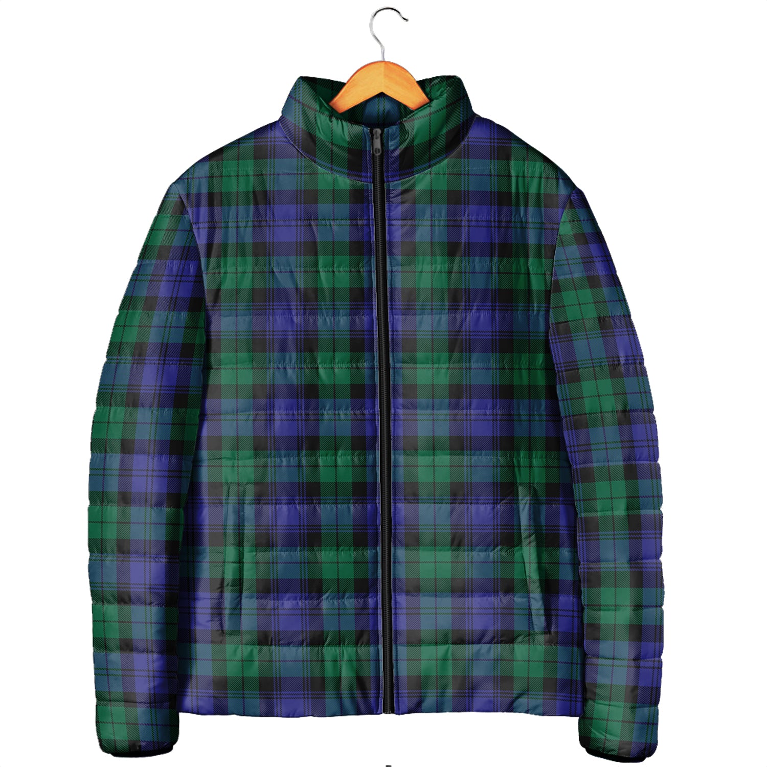 Black Watch Modern Tartan Padded Jacket Men's Padded Jacket - Tartan Vibes Clothing