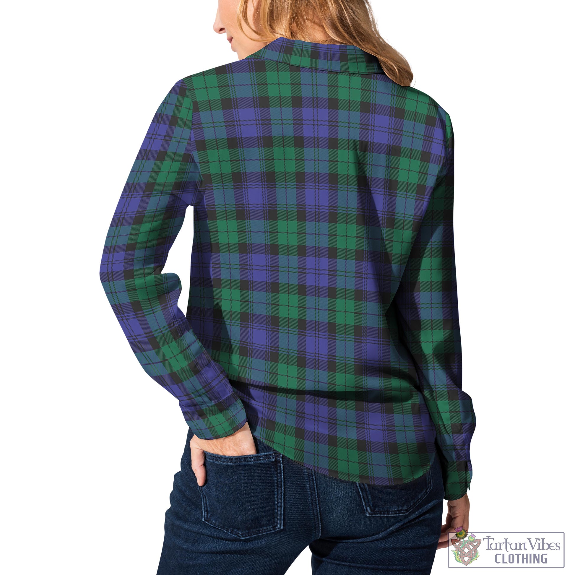 Black Watch Modern Tartan Womens Casual Shirt