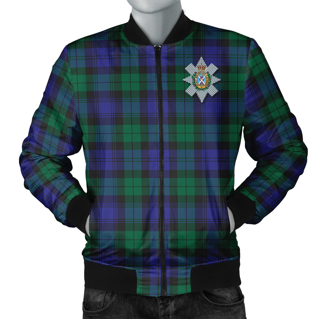 Black Watch Modern Tartan Bomber Jacket with Family Crest Unisex - Tartanvibesclothing