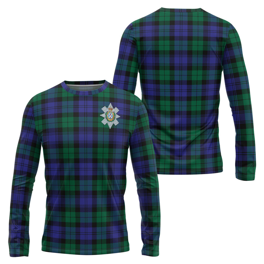 Black Watch Modern Tartan Long Sleeve T-Shirt with Family Crest Unisex - Tartanvibesclothing