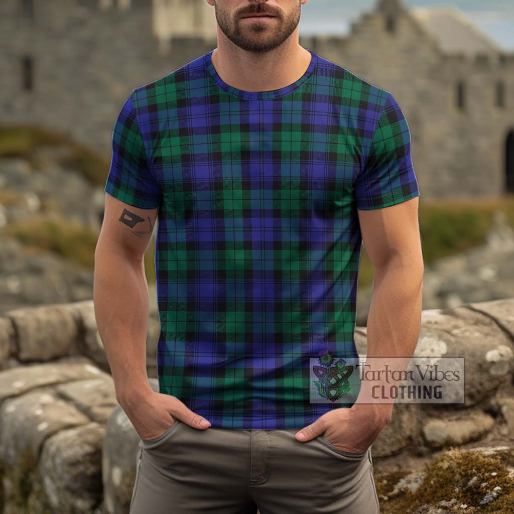 Black Watch Modern Tartan Cotton T-Shirt Men's Shirt - Tartanvibesclothing Shop