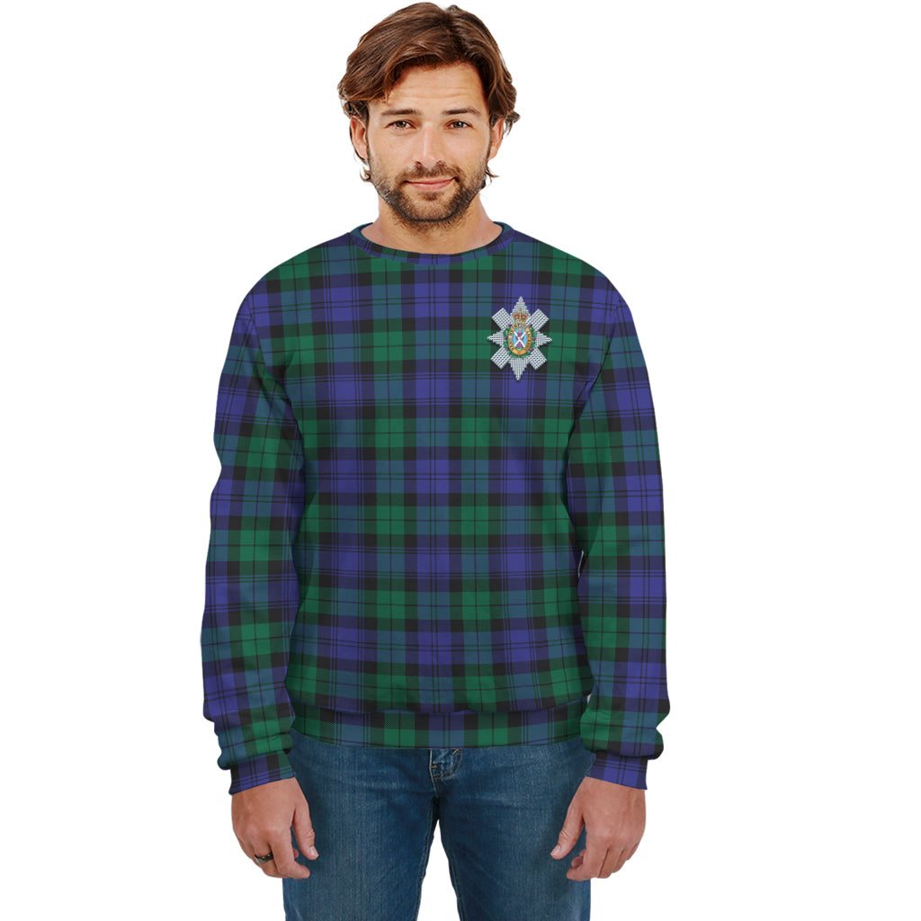 Black Watch Modern Tartan Sweatshirt with Family Crest Unisex - Tartan Vibes Clothing