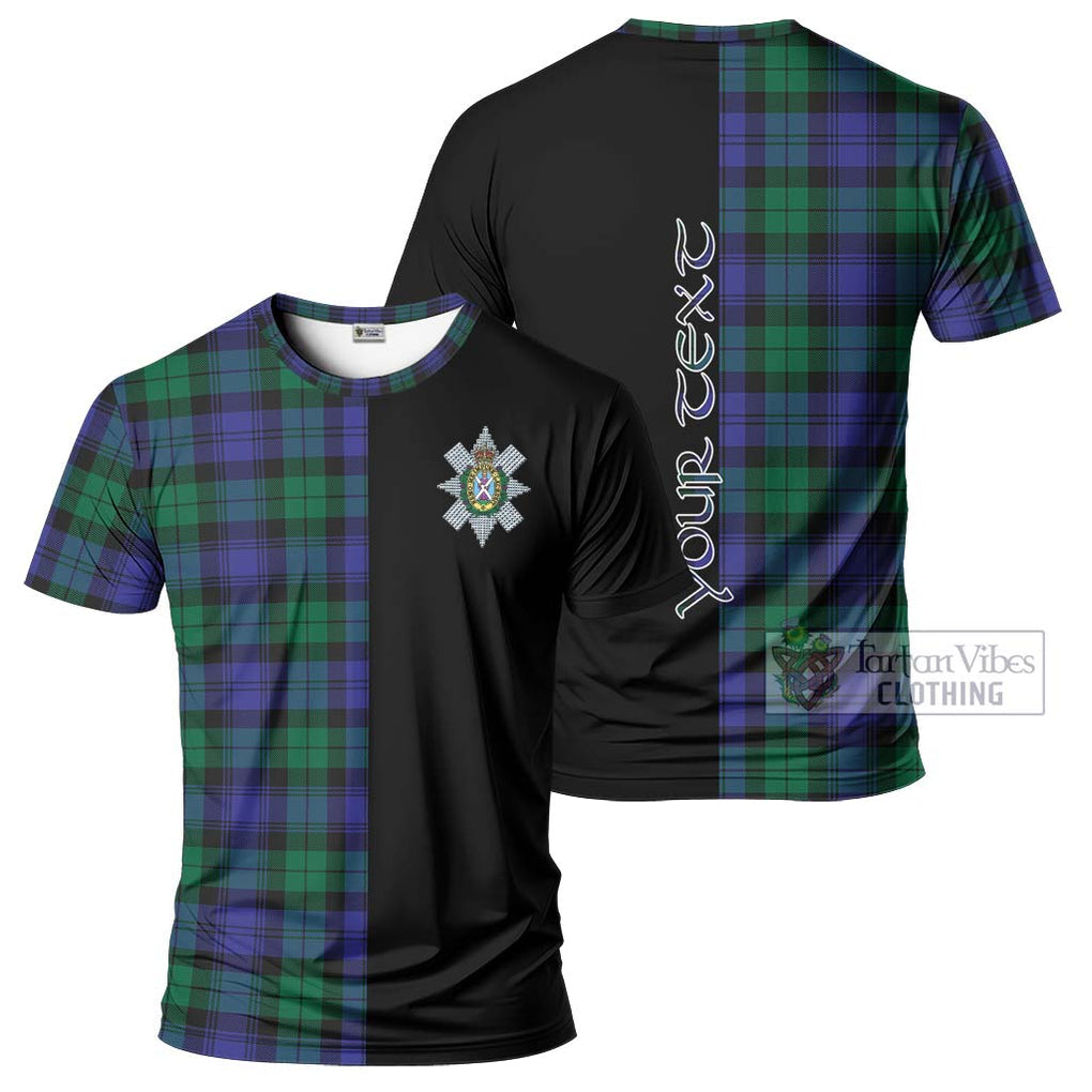 Black Watch Modern Tartan T-Shirt with Family Crest and Half Of Me Style Kid's Shirt - Tartanvibesclothing Shop