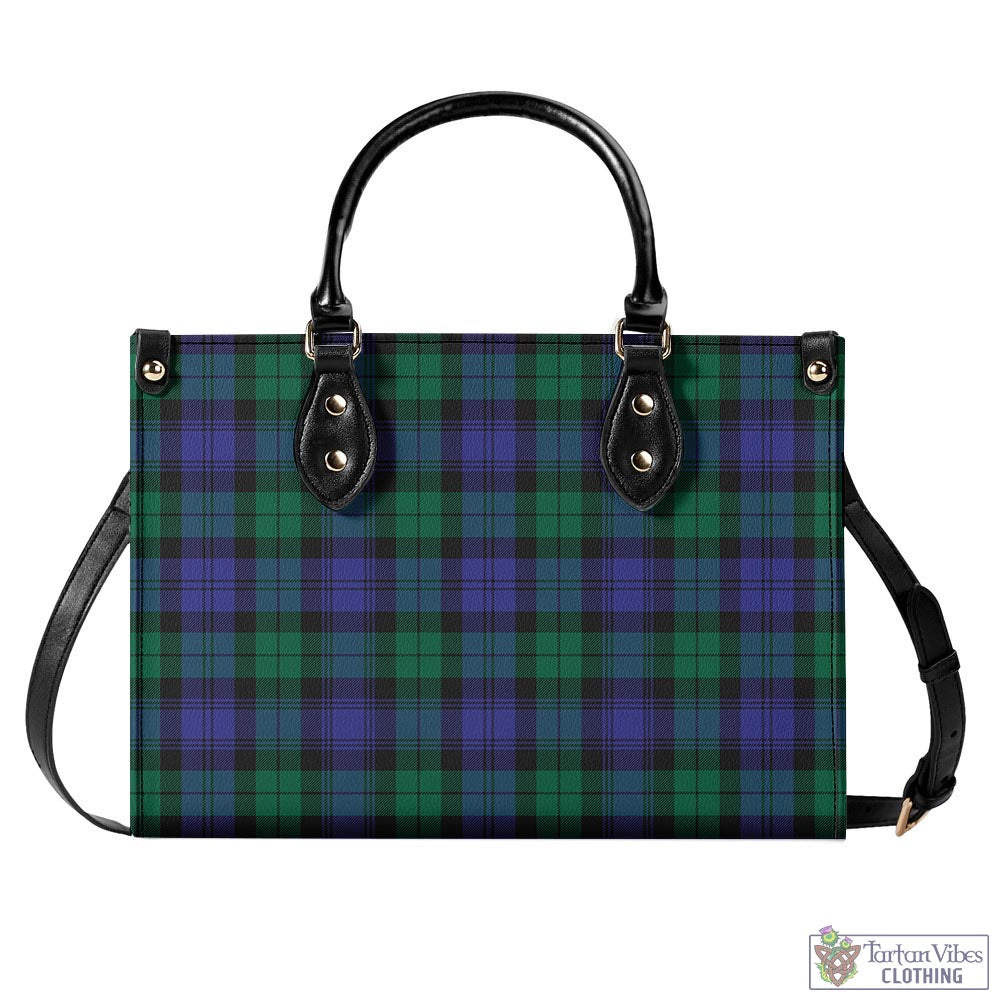 Tartan Vibes Clothing Black Watch Modern Tartan Luxury Leather Handbags