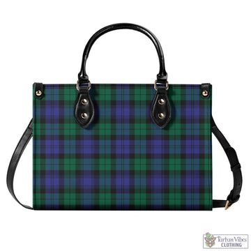 Black Watch Modern Tartan Luxury Leather Handbags