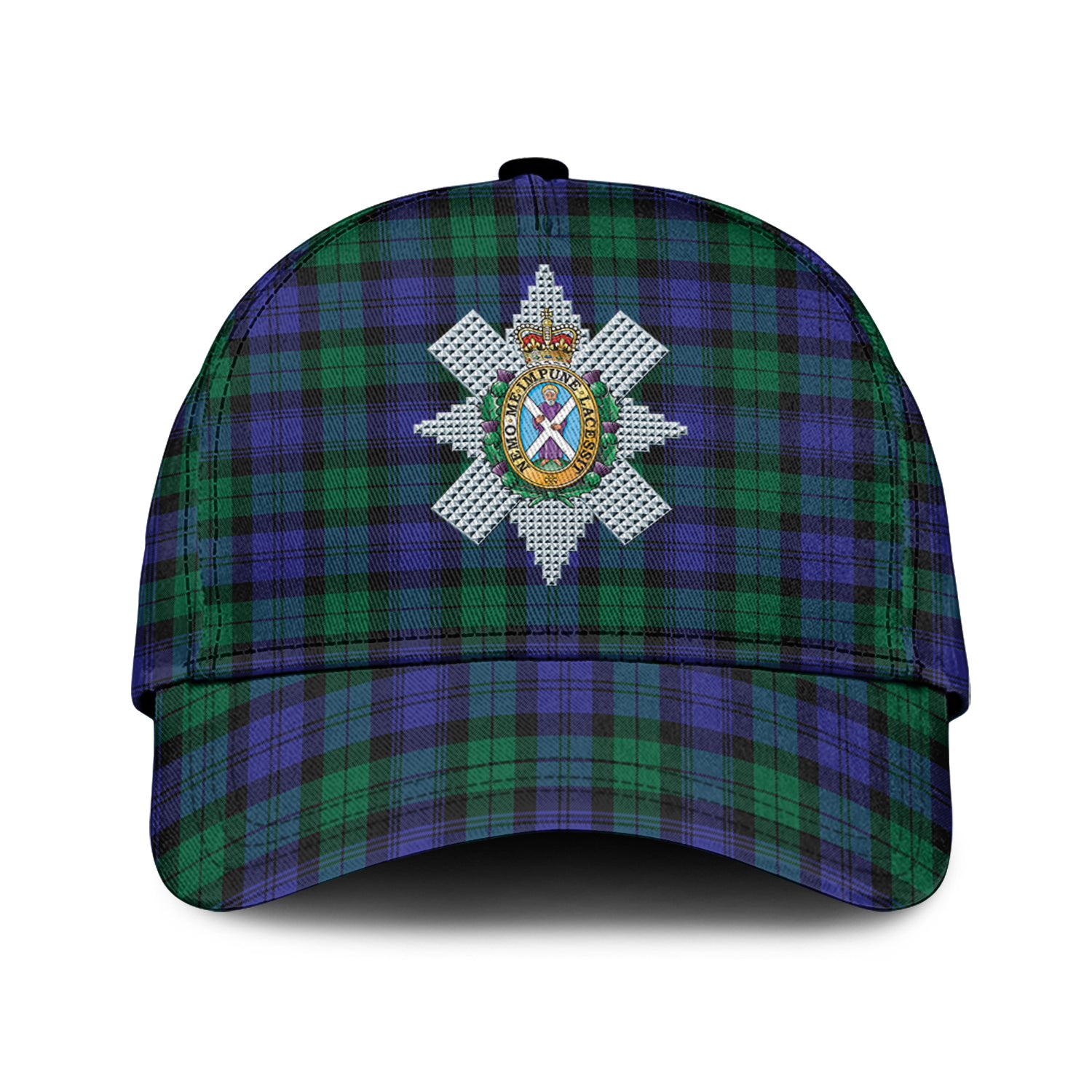 Black Watch Modern Tartan Classic Cap with Family Crest Classic Cap Universal Fit - Tartan Vibes Clothing