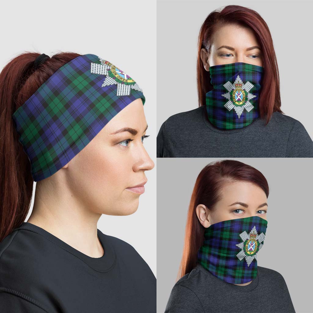 Black Watch Modern Tartan Neck Gaiters, Tartan Bandanas, Tartan Head Band with Family Crest