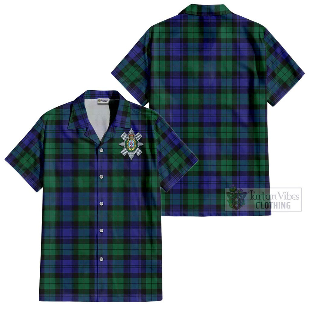 Black Watch Modern Tartan Cotton Hawaiian Shirt with Family Crest Kid - Tartan Vibes Clothing