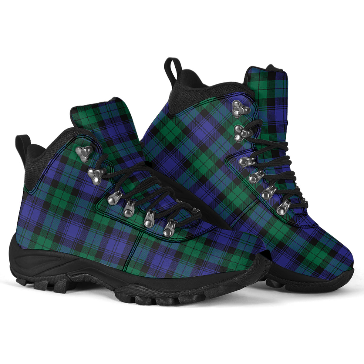 Black Watch Modern Tartan Alpine Boots - Tartanvibesclothing