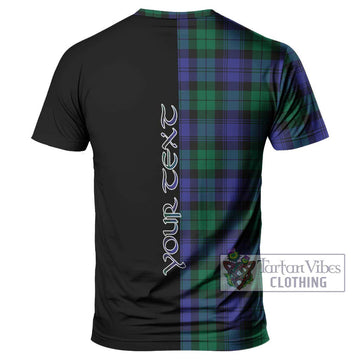 Black Watch Modern Tartan T-Shirt with Family Crest and Half Of Me Style