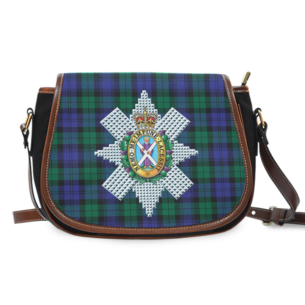 Black Watch Modern Tartan Saddle Bag with Family Crest - Tartan Vibes Clothing