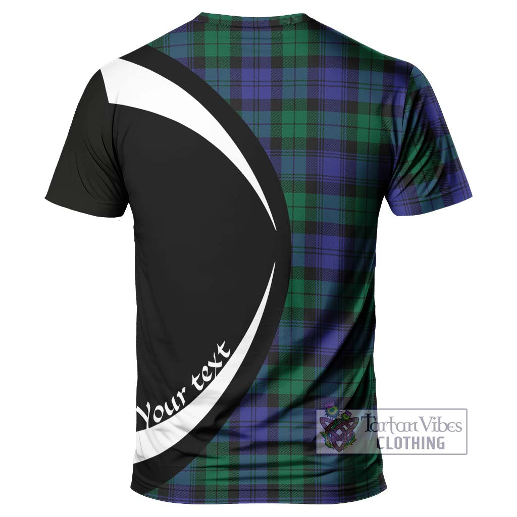 Tartan Vibes Clothing Black Watch Modern Tartan T-Shirt with Family Crest Circle Style