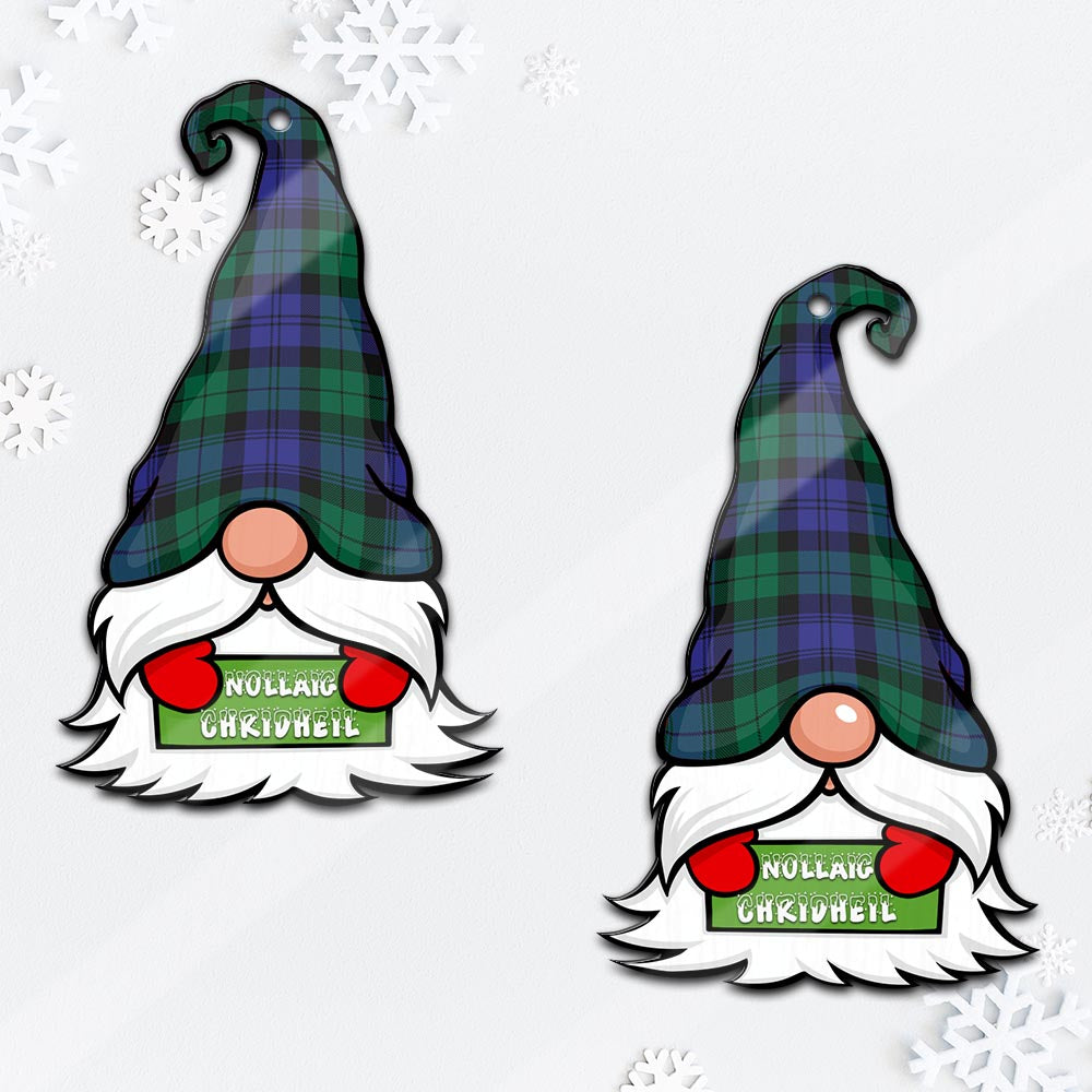 Black Watch Modern Gnome Christmas Ornament with His Tartan Christmas Hat - Tartan Vibes Clothing